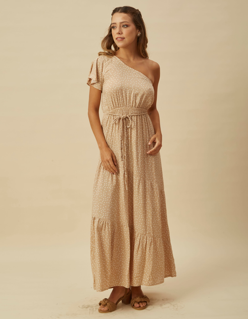 Vestido Agustina Nude Lunares