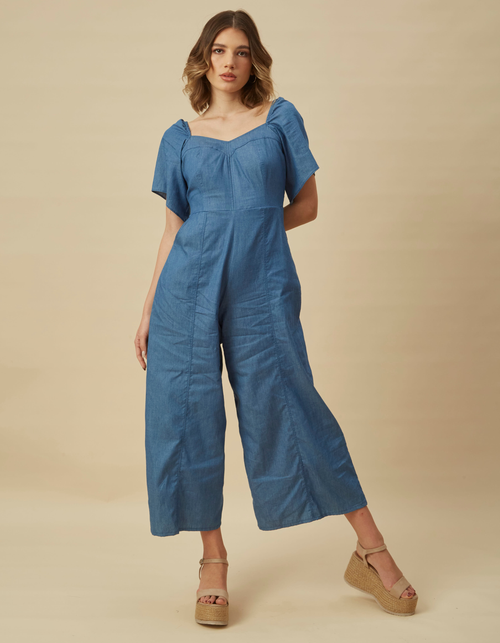 Enterizo Elsa Celeste Denim
