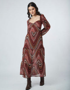 Vestido Nadia Guinda Print