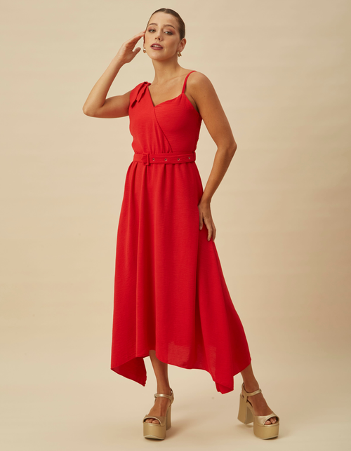 Vestido Almendra Rojo