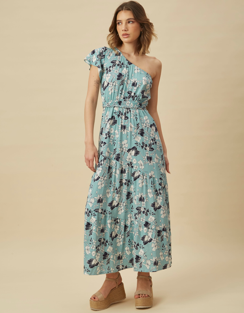 Vestido Agustina Celeste Print