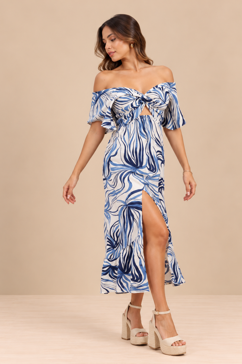 Vestido Marcela Azul Print