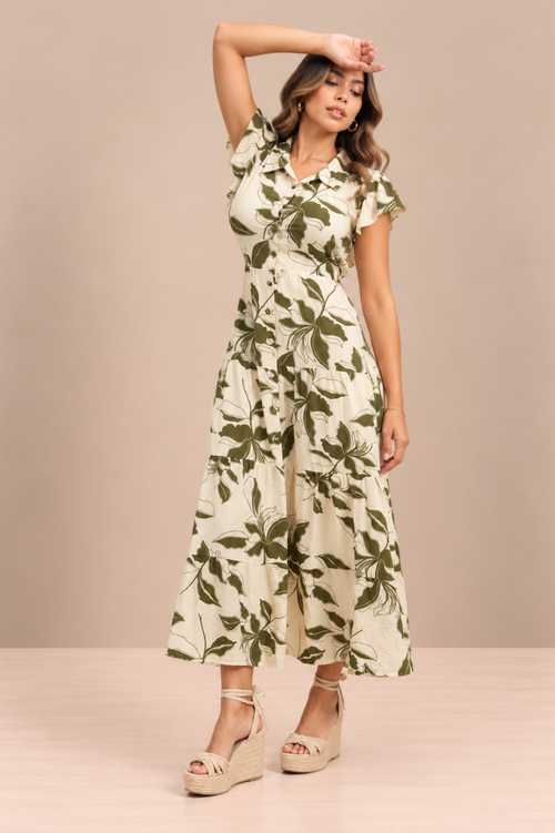 Vestido Belgica Verde Print