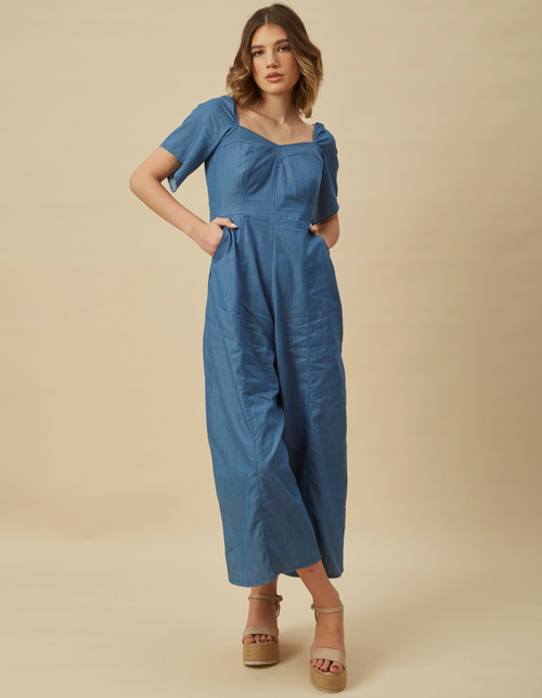 Enterizo Elsa Celeste Denim