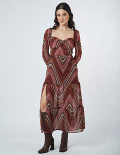 Vestido Nadia Guinda Print