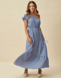 Vestido Agustina Azul Rayas