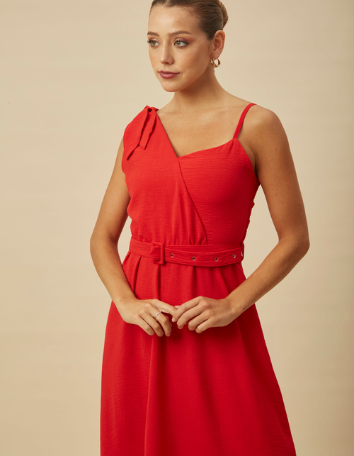 Vestido Almendra Rojo