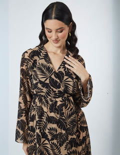 Vestido Bela Marrón Print