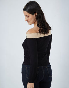 Top Sara Negro/Beige