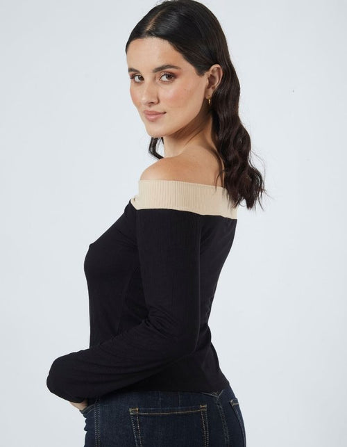 Top Sara Negro/Beige