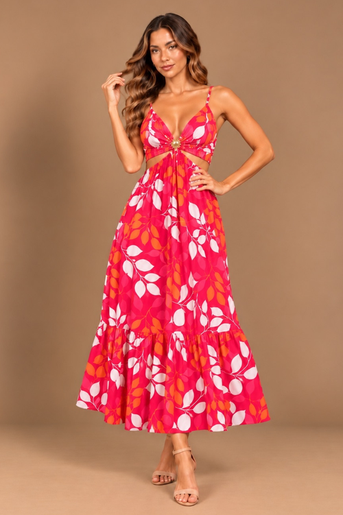 Vestido Positano Fucsia Print