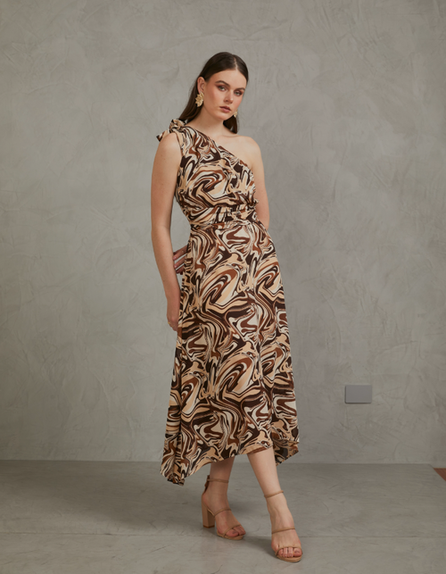 Vestido Marina Marrón Print