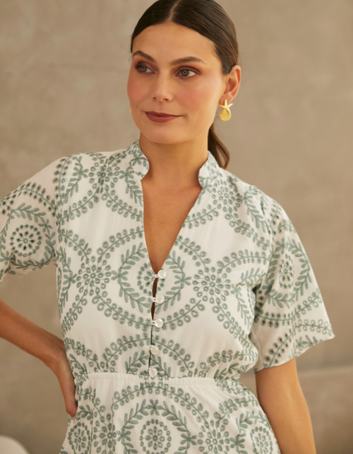 Vestido Alondra Verde Print