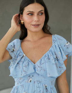 Vestido Paris Celeste Print