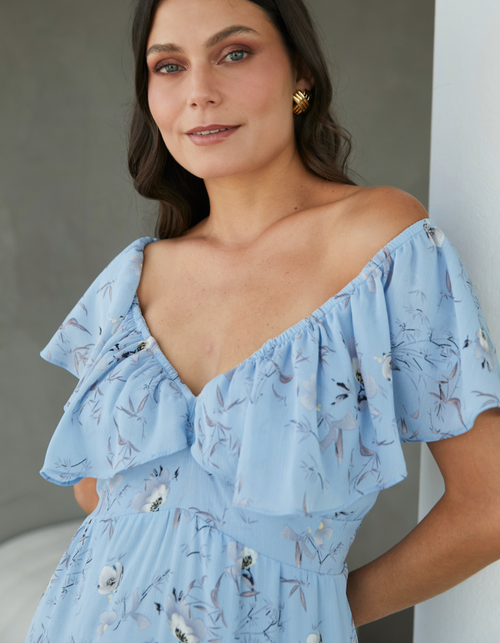 Vestido Paris Celeste Print