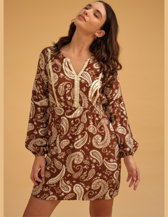 Vestido Aria marrón print