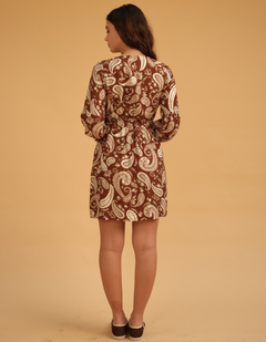 Vestido Aria marrón print