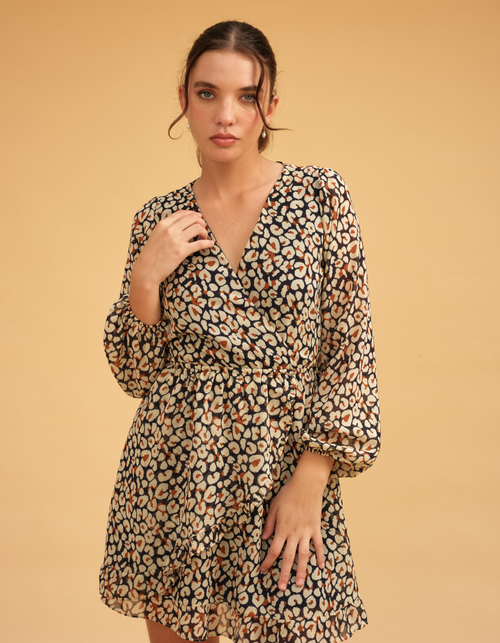 Vestido Esfera Ocre Print
