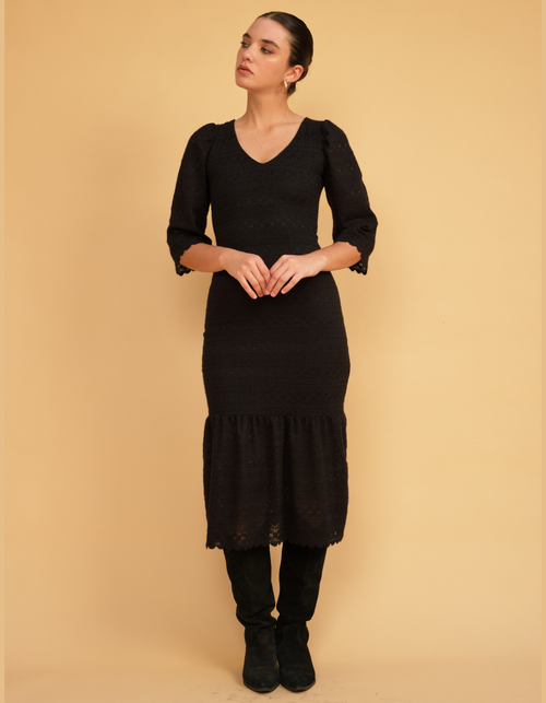 Vestido Gabi Negro Tejido