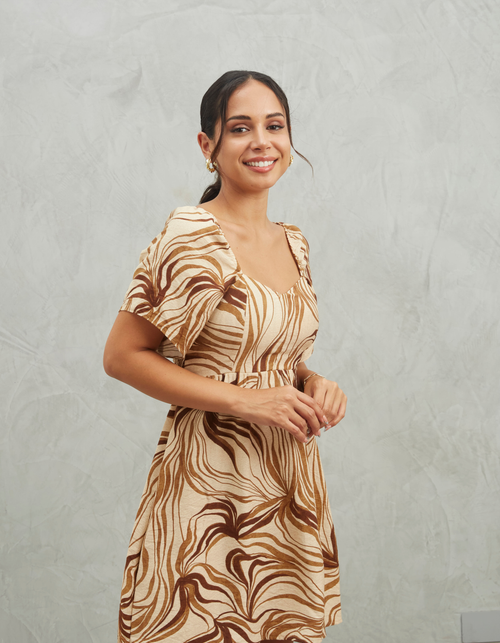 Vestido Lisi Marrón Print