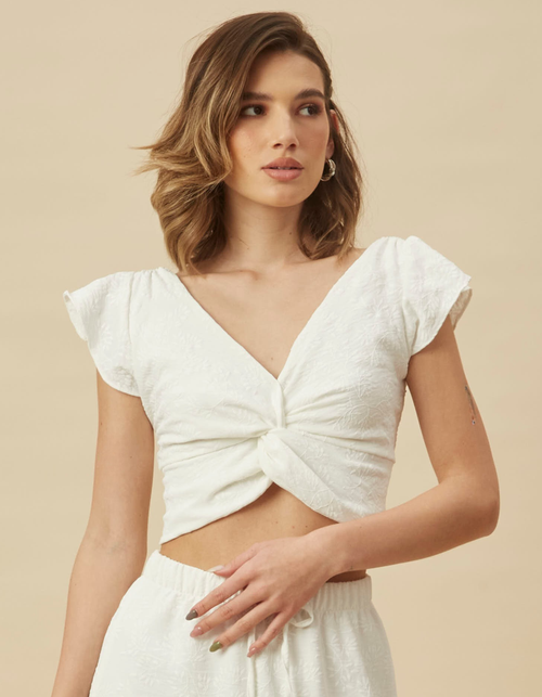 Blusa Lore Blanco Labrado