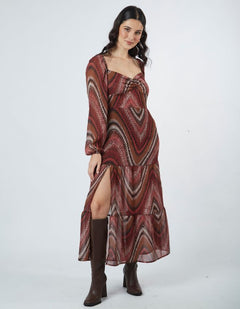 Vestido Nadia Guinda Print