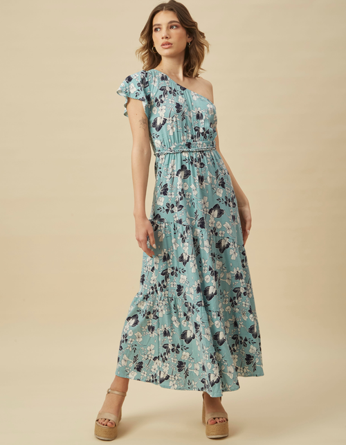 Vestido Agustina Celeste Print