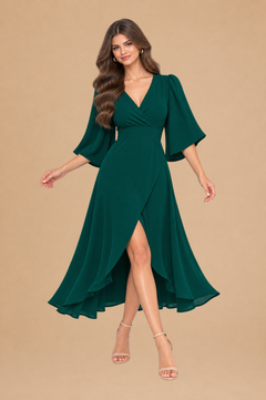 Vestido Majo Verde Botella