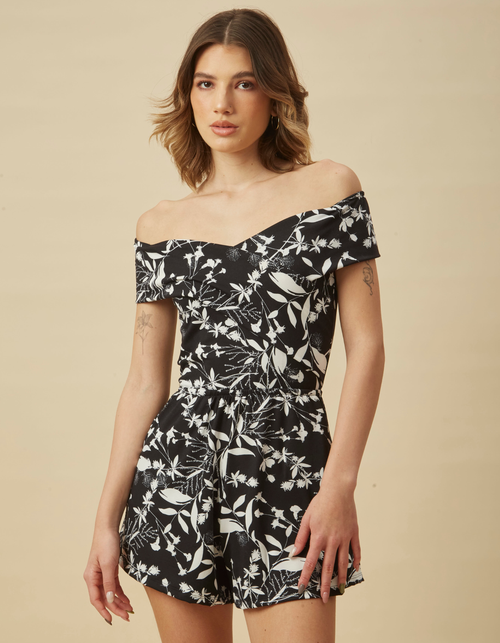 Enterizo Tamara Negro/Blanco