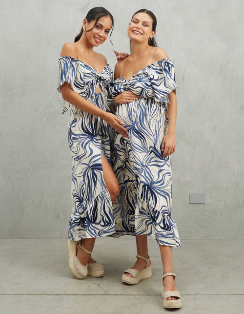 Vestido Marcela Azul Print