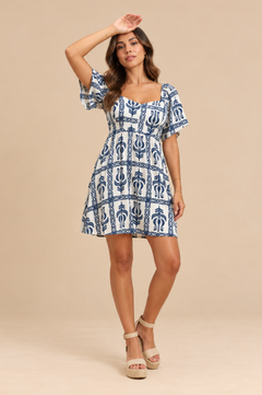 Vestido Lisi Azul Print
