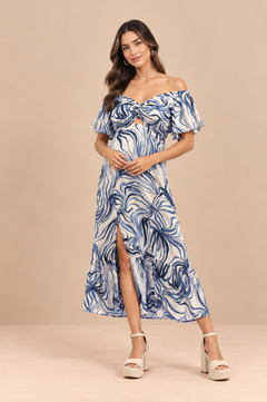 Vestido Marcela Azul Print