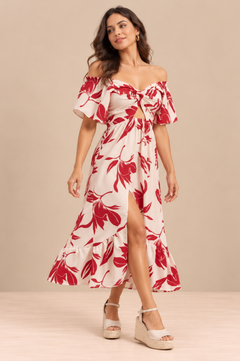Vestido Marcela Rojo Print