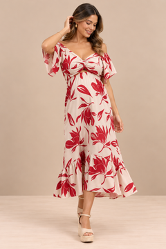Vestido Marcela Rojo Print
