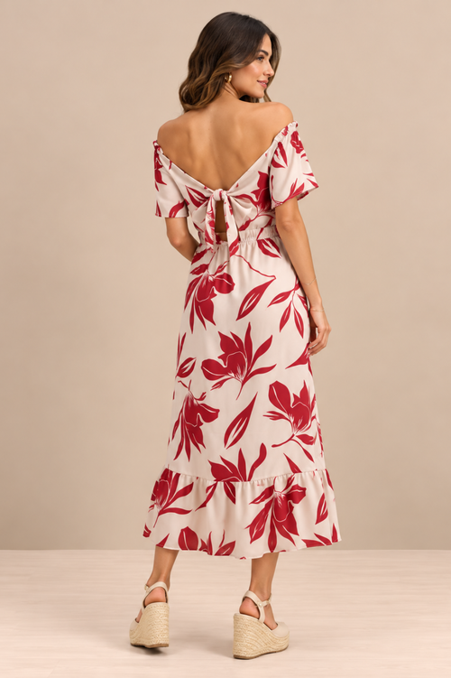 Vestido Marcela Rojo Print