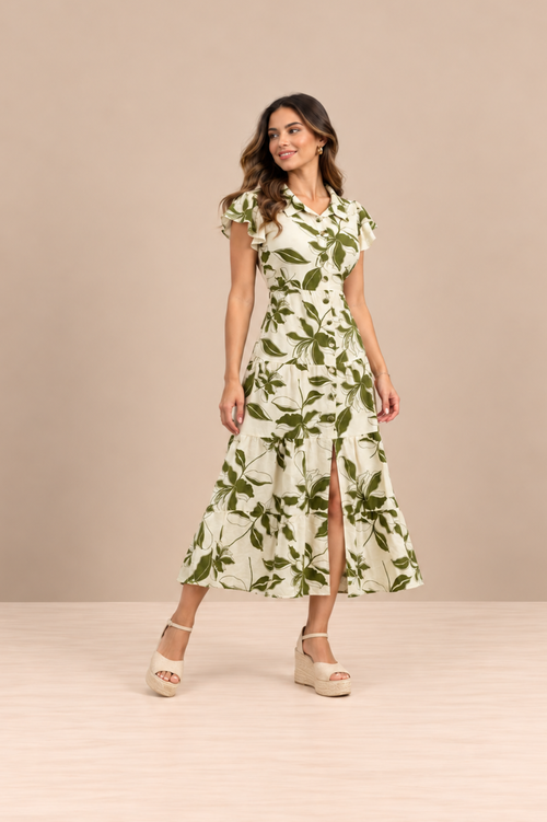 Vestido Belgica Verde Print