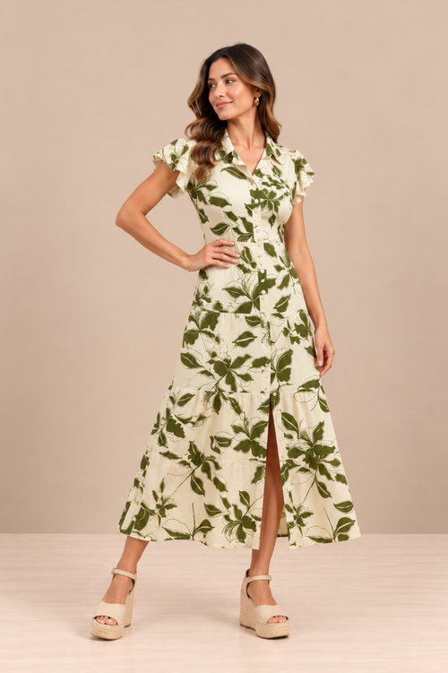 Vestido Belgica Verde Print