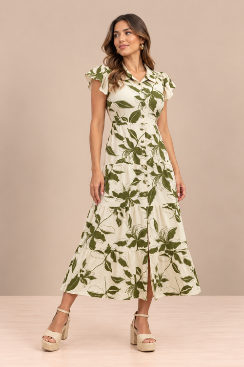 Vestido Belgica Verde Print