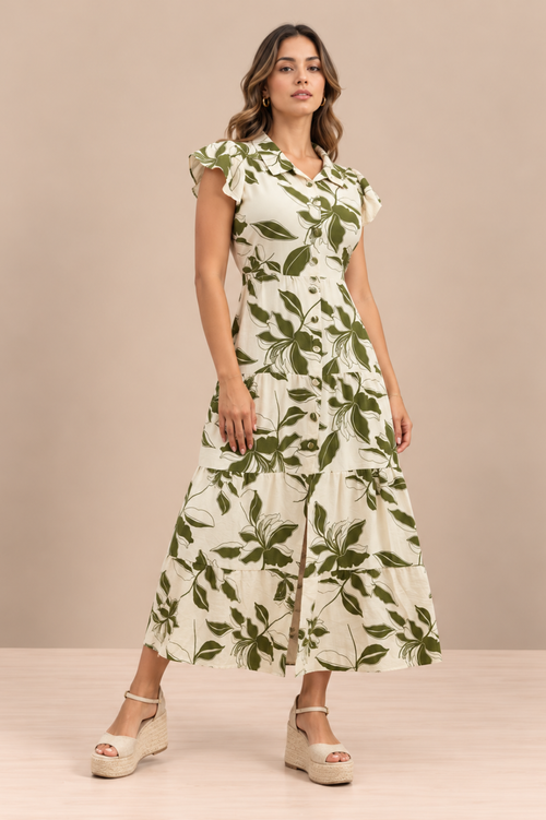 Vestido Belgica Verde Print