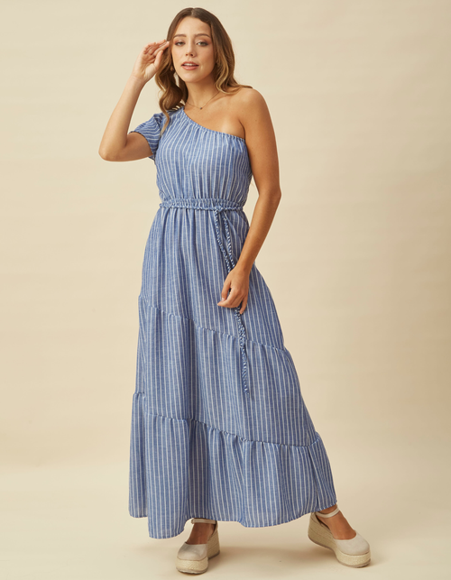 Vestido Agustina Azul Rayas