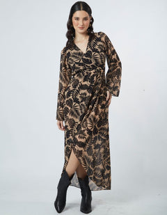 Vestido Bela Marrón Print