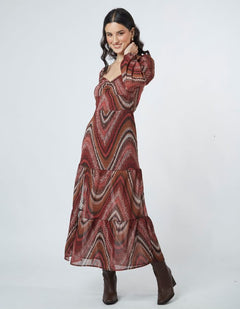 Vestido Nadia Guinda Print