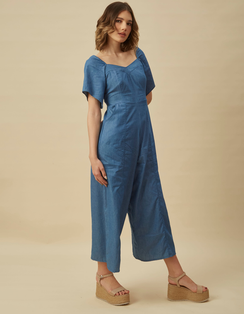 Enterizo Elsa Celeste Denim