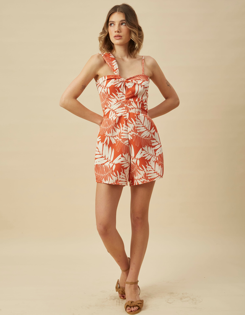 Enterizo Leonor Naranja Print