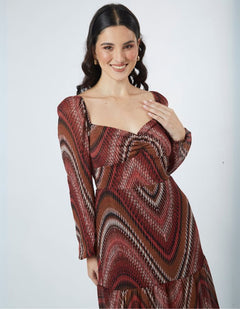 Vestido Nadia Guinda Print