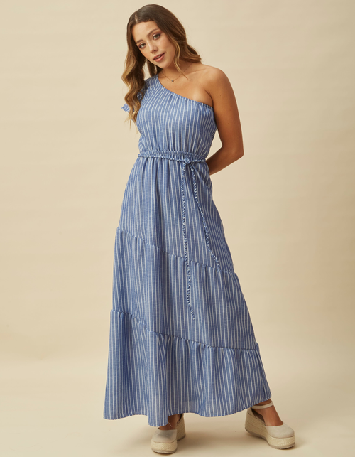 Vestido Agustina Azul Rayas