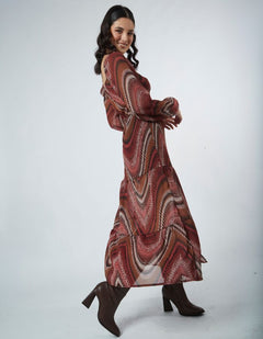 Vestido Nadia Guinda Print