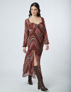 Vestido Nadia Guinda Print