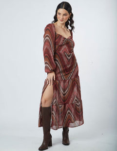 Vestido Nadia Guinda Print