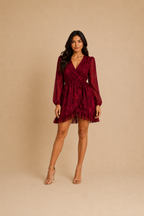Vestido Esfera Guinda Labrado